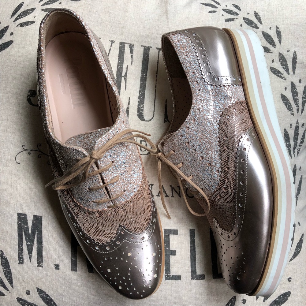 Pertini Classic Oxford shoes , Rose Gold , Size 40 (9)